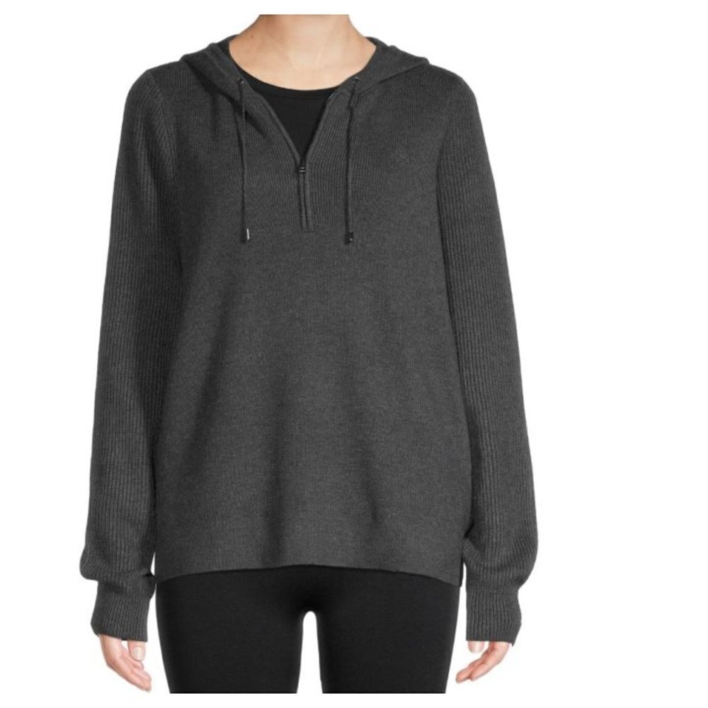 NEW Ted Baker Women 5 / US 12 Louluu Loungewear Knitted Hoodie Sweater Charcoal